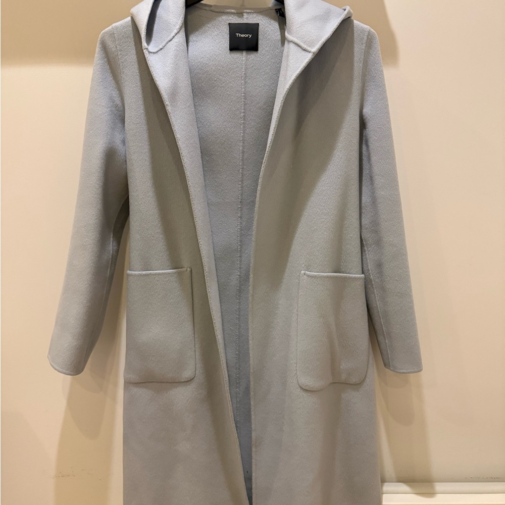 Theory Light blue Hooded Coat
